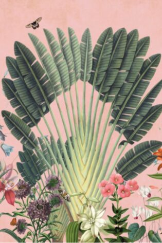 The 'Garden of Hope' wallpaper radiates the vitality of tropical leaves, creating a focal point of greenery that inspires and invigorates any living space.