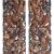 Dual Asian Antique Apsara wall panels featuring detailed traditional carvings, colored in rich earthy tones, perfect for adding historical depth and interest to any room.