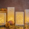 Marble Tingle Candle Stands with patterned luminance, providing a modern yet warm ambiance, ideal for enhancing the charm of any interior decor.